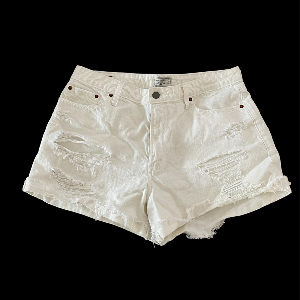 Abercrombie & Fitch Annie high rise jean shorts white size 12